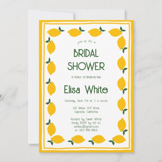 Limoncello Citroenen CUSTOM QR Code Vrijgezellenfe Kaart (Voorkant)