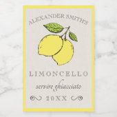 Limoncello Citroenen Klein Likeur Label | Voedselcontainer Etiket (Enkel label)