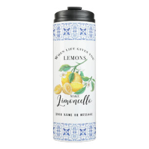 Limoncello Citroenen Watercolor Bloem Italiaanse T Thermosbeker
