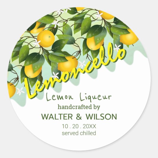 Limoncello Citroenfruit Ronde Sticker (Voorkant)