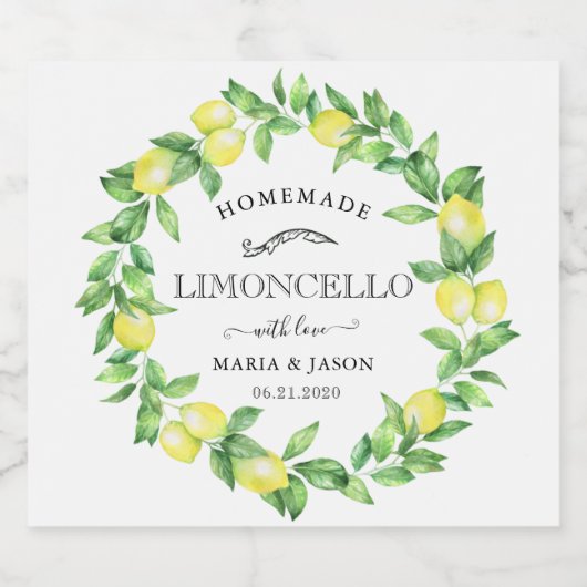  Limoncello citroenkrans Likeurfles Etiket (Enkel label)