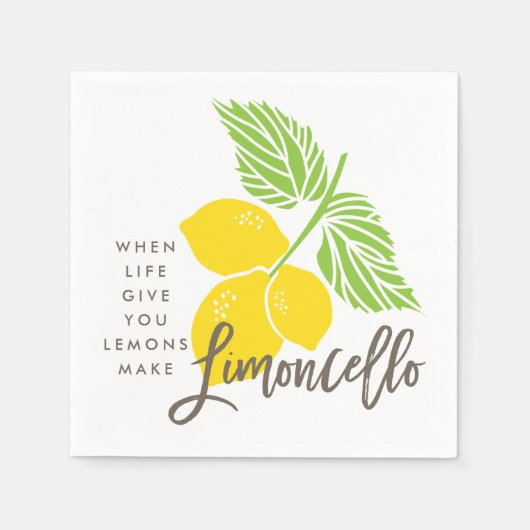 Limoncello cocktailservet, wanneer het leven je ge servet (Voorkant)