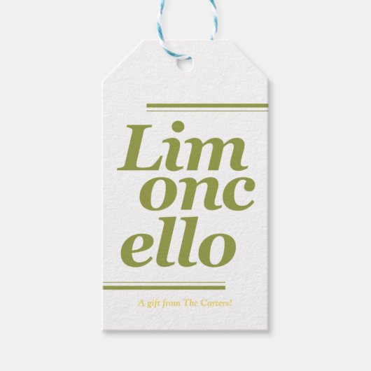 Limoncello Dank je Labels voor weddenschappen Cadeaulabel (Voorkant)