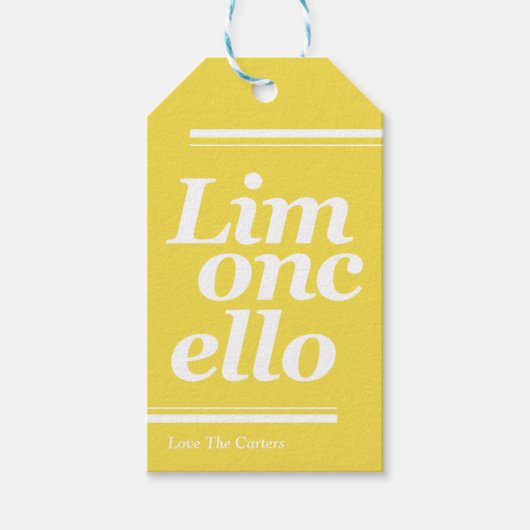 Limoncello Dank je Labels voor weddenschappen Cadeaulabel (Voorkant)