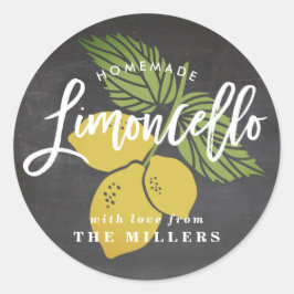 Limoncello-etiket, achtergrond van alkboard ronde sticker