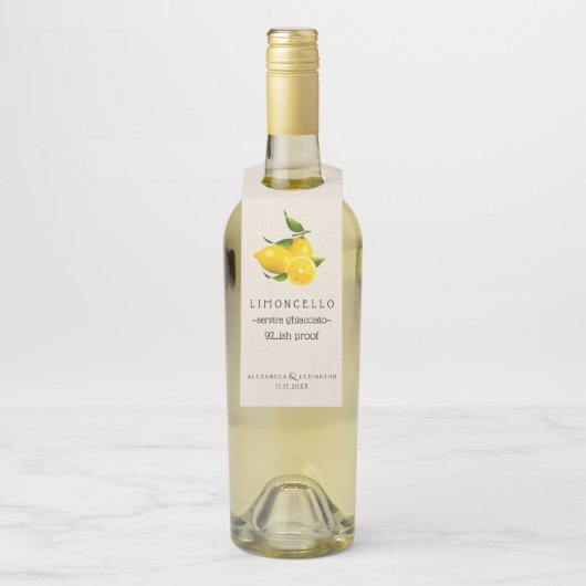Limoncello Fles Hang Label | Weddenschap (Op fles)