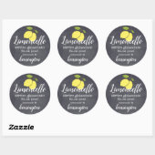 Limoncello flesetiket krijtbord look ronde sticker (Vel)
