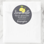 Limoncello flesetiket krijtbord look ronde sticker (Tas)