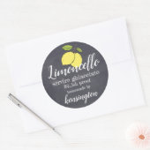Limoncello flesetiket krijtbord look ronde sticker (Envelop)