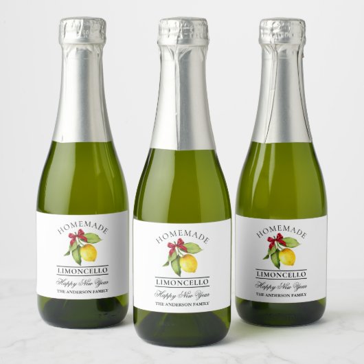 Limoncello Gelukkig Nieuwjaar Kleine Flesetiketten Sparkling Wijnetiket (Flessen)