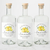 Limoncello gemaakt met Liefde Waterverf Lemons Likeurfles Etiket (Flessen)