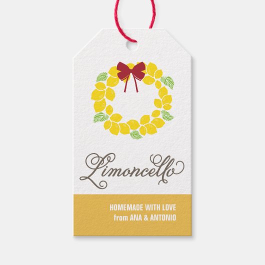 Limoncello Gift Label, gunstag, hangend label Cadeaulabel (Voorkant)