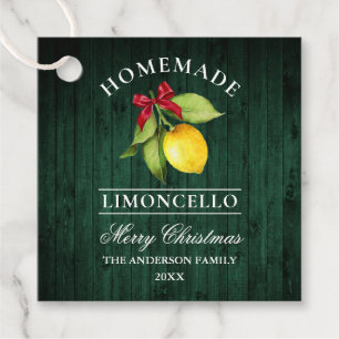 Limoncello Green Wood Print Merry Christmas-Label Bedankjes Labels
