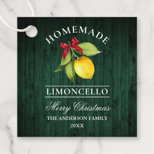 Limoncello Green Wood Print Merry Christmas-Label Bedankjes Labels (Voorkant)