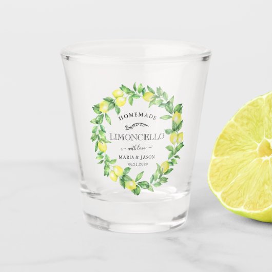 Limoncello Greenery Gepersonaliseerde Monogram Fav Shot Glas (Voorkant)
