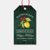 Limoncello Groen Hout Print Vakantie Cadeaulabel (Voorkant)