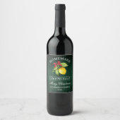Limoncello Groen Houten Flesetiket van de Kerstmis Wijn Etiket (Voorkant)