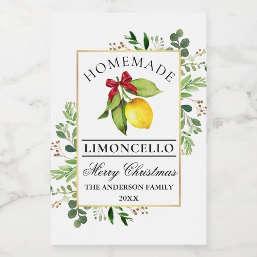 Limoncello Groen Kerstmis Mini Fles Labels Wijn Etiket (Enkel label)
