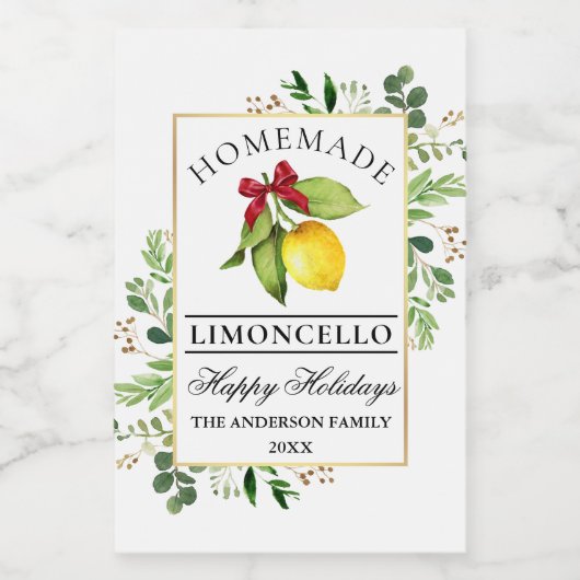 Limoncello groen vakantie mini-fleslabels wijn etiket (Enkel label)