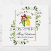 Limoncello groen Vrolijk kerstfles Etiketten (Enkel label)