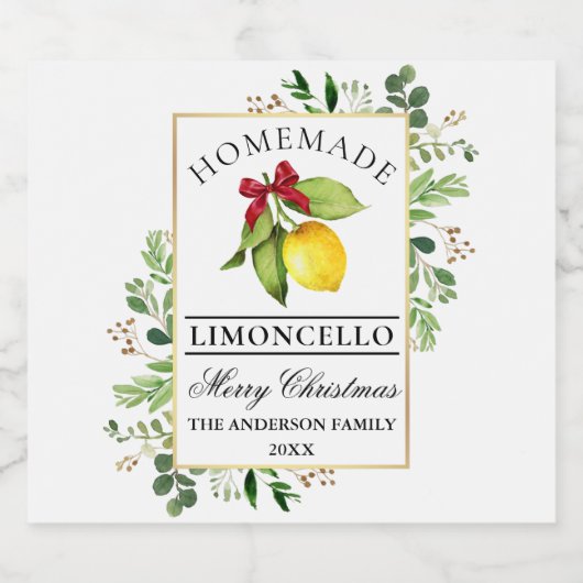 Limoncello groen Vrolijk kerstfles Etiketten (Enkel label)