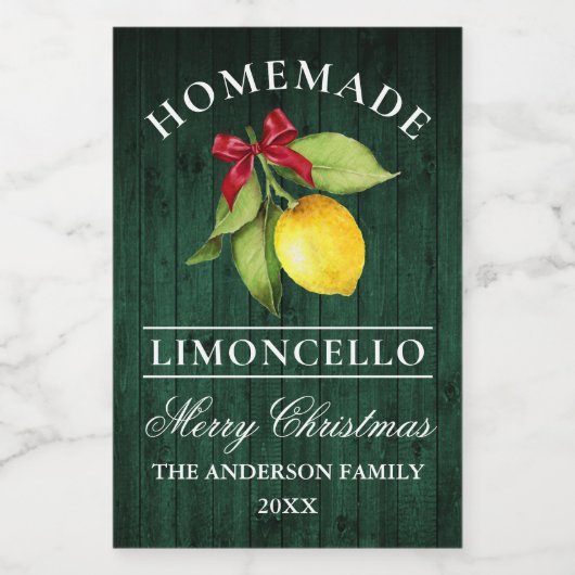 Limoncello Groene Houten Klein van Kerstmis Minico Wijn Etiket (Enkel label)