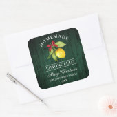 Limoncello groene houten print kerst vierkante sticker (Envelop)