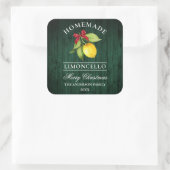 Limoncello groene houten print kerst vierkante sticker (Tas)