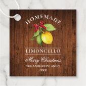 Limoncello Houtprint Merry Christmas Label (Voorkant)