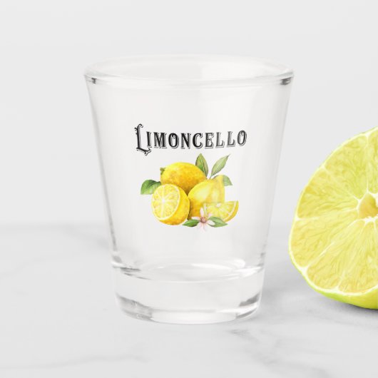 Limoncello Italiaanse Likeur Shot Glas (Voorkant)