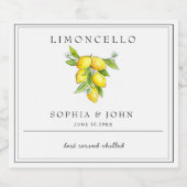 Limoncello Italiaanse stijl Lemon Likeurfles Etiket (Enkel label)
