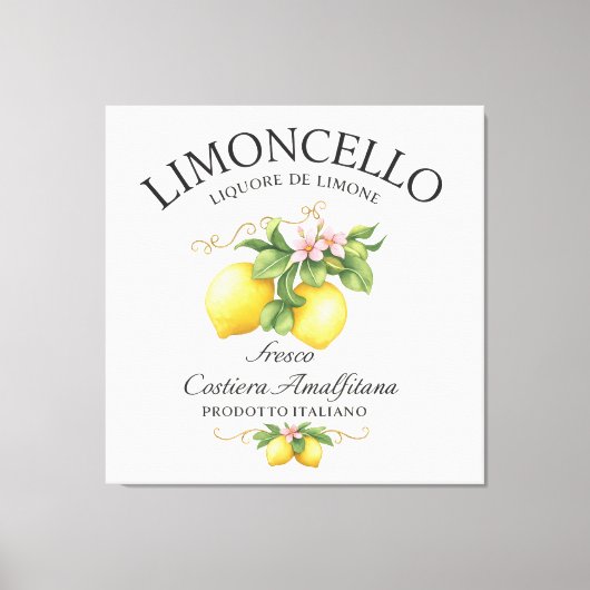 Limoncello Italië Amalfikust Canvas Afdruk (Voorkant)