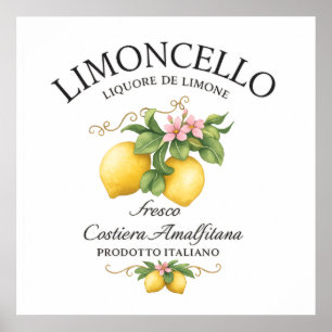 Limoncello Italië Amalfikust Poster