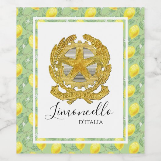 Limoncello Italië Jouw tekst Wijn Etiket (Enkel label)