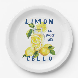 Limoncello Italië –La Dolce Vita Citroen Zomerfees Papieren Bordje