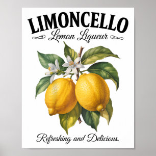 Limoncello Italië Vintage Verfrissende Citroen Vak Poster