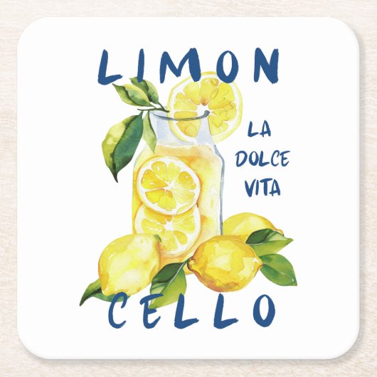 Limoncello Italy –La Dolce Vita Lemon Summer Party Kartonnen Onderzetters (Voorkant)