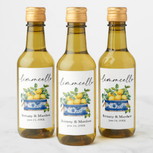 Limoncello Kalligrafie Waterverf Citroenen Doos Mi Wijn Etiket