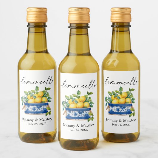 Limoncello Kalligrafie Waterverf Citroenen Doos Mi Wijn Etiket (Flessen)
