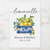 Limoncello Kalligrafie Waterverf Citroenen Doos Mi Wijn Etiket (Enkel label)