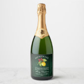 Limoncello Kerst Groen Houten Flessenetiket Sparkling Wijnetiket (Voorkant)