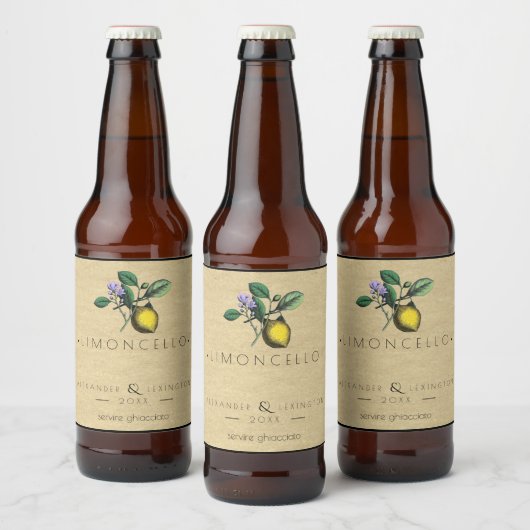 Limoncello kleine fles label bruiloft gunst | bier etiket (Flessen)