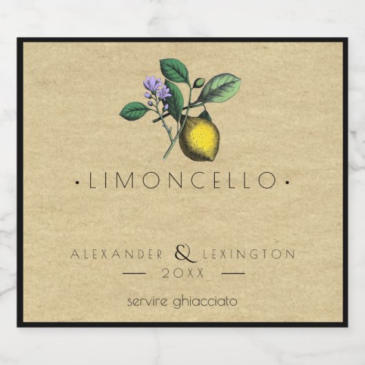 Limoncello kleine fles label bruiloft gunst | bier etiket (Enkel label)