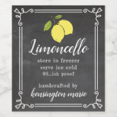 Limoncello krijt look hoge fles label | Zelfgemaak Wijn Etiket (Enkel label)