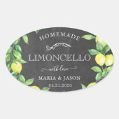 Limoncello krijtbord Monogram Favor Ovale Sticker (Voorkant)