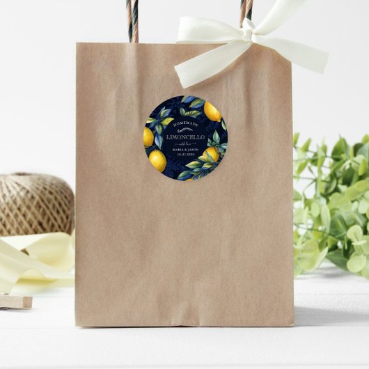 Limoncello krijtbord Monogram Favor Ronde Sticker