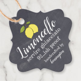 Limoncello krijtbord ziet er klein uit bedankjes labels