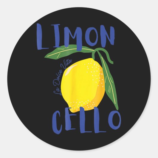 Limoncello La Dolce Vita Italiaans Citroen Mannen  Ronde Sticker (Voorkant)
