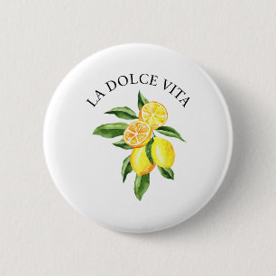 Limoncello La Dolce Vita Italiaanse citroen Ronde Button 5,7 Cm
