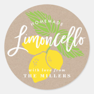 Limoncello Label, citroenillustratie Ronde Sticker